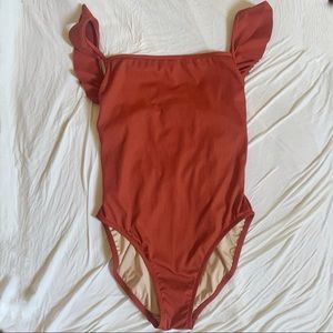 Madewell Second Wave Julia Ruffle Strap One Piece